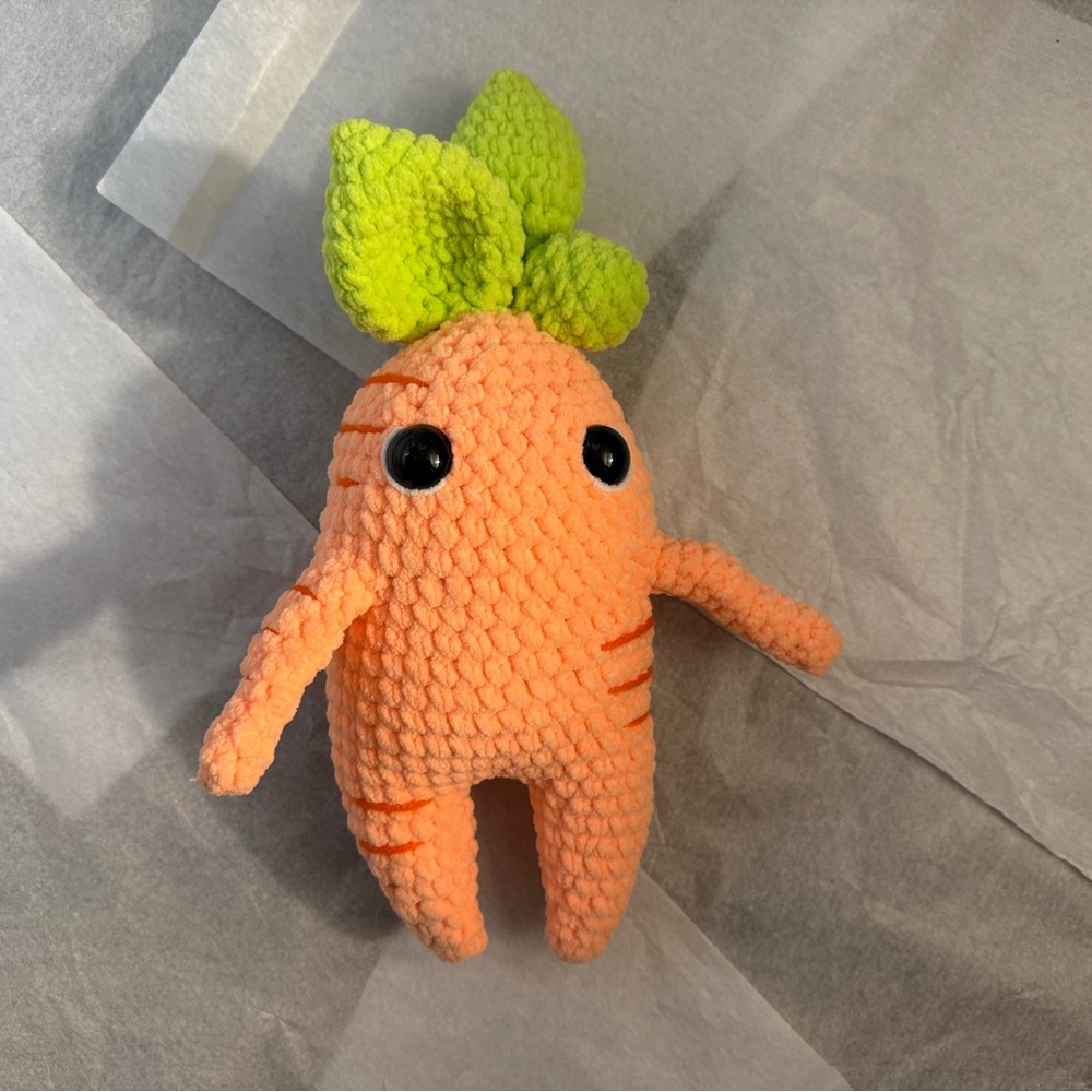 Plush Carrot Stuffed Toy - Orange and Green